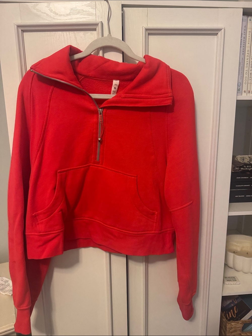 lululemon athletica Red Half-Zip Cowl Sweatshirt